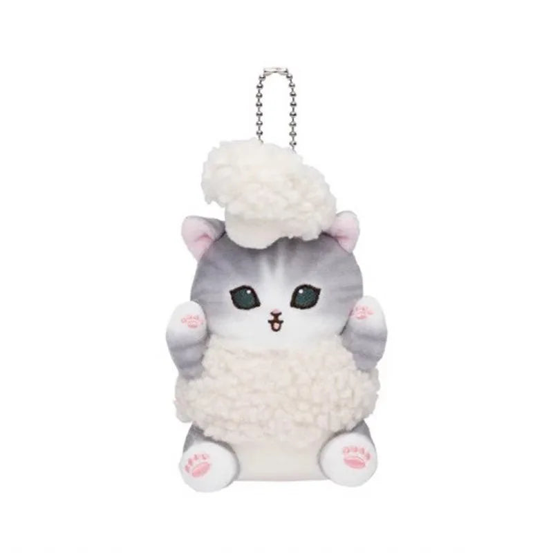 Yoyo Japanese Style Mofusand Plushie Shark Cat Keychain — Cute Fruit & Vegetable Soft Pendant Gift for Girls