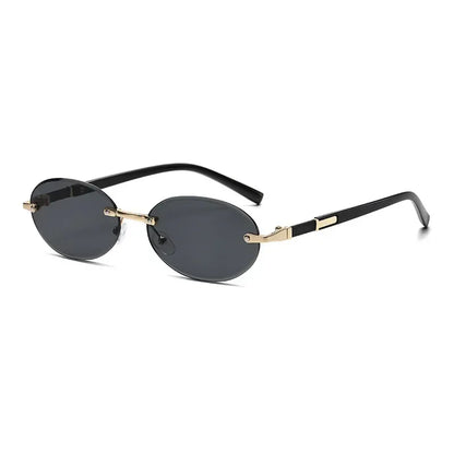 Rimless Rectangle Sunglasses – Unisex Small Square Fashion Shades, Lightweight UV Protection for Summer Travel