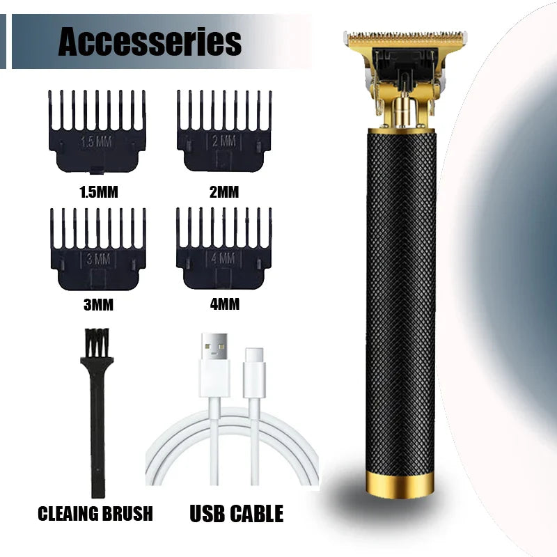 Vintage T9 Electric Hair Clipper, Rechargeable Professional Men’s Hair Cutting Machine, Barber Shaver & Beard Trimmer Tool