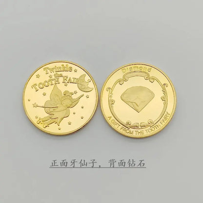 Tooth Fairy Gold Plated Commemorative Coin – Metal Keepsake Gift for Kids Tooth Collection