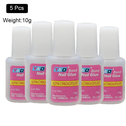 10g Fast Drying Nail Glue - Adhesive for False Nails, Glitter, Acrylic, Rhinestone Decoration, and Nail Extensions