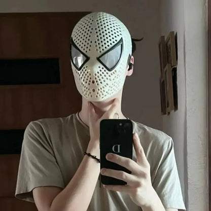 Tobey Maguire Spider-Man Face Shell with Lenses – ABS Material DIY Mask Accessory for Halloween Cosplay