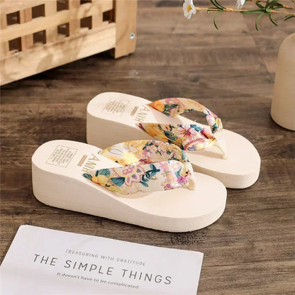 Women’s Summer Platform Flip Flops - Casual Wedge Beach Sandals