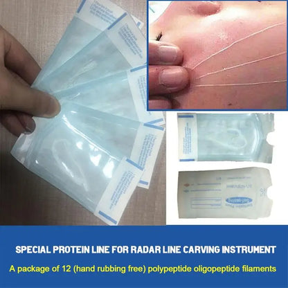 60/120PCS Gold Protein Collagen Threads – Absorbable No-Needle Anti-Wrinkle Face Filler for Lifting, Firming & Anti-Aging Skincare