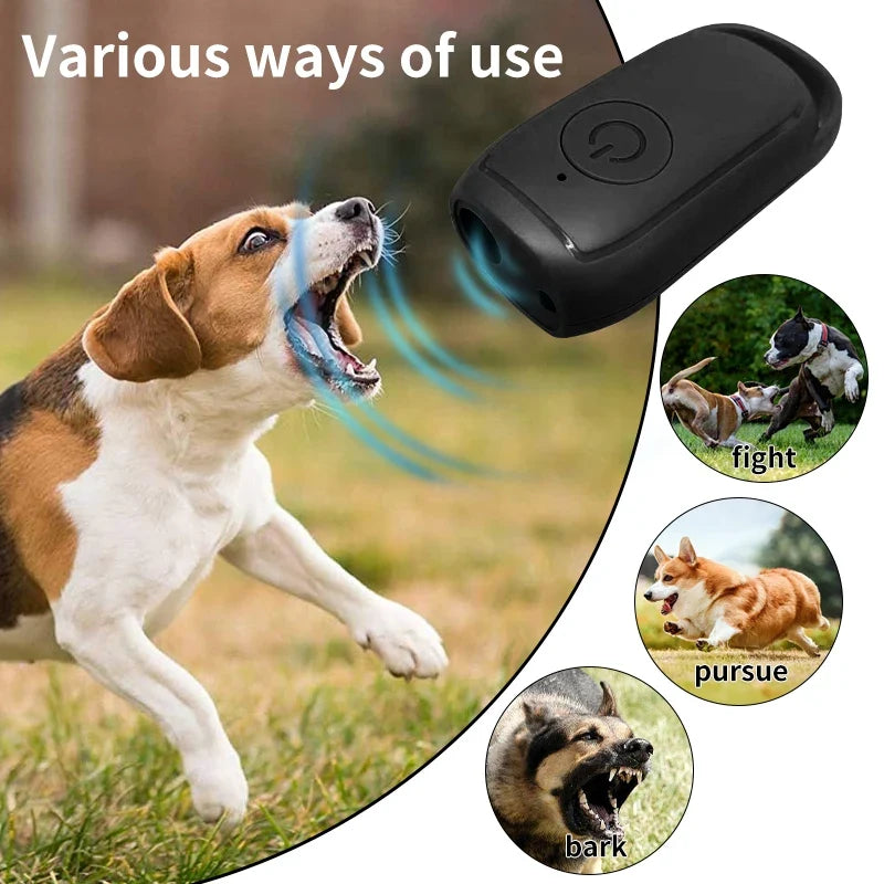 Portable Ultrasonic Dog Repeller - 180mAh Rechargeable Outdoor Deterrent Tool with Flashlight & Long Distance Training Function