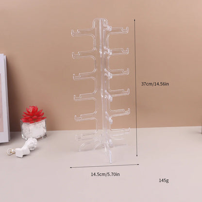 Plastic Sunglasses Display Rack – Eyeglasses Storage Stand for Home Organizer