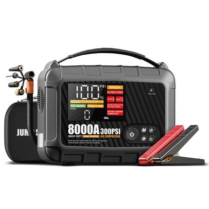 8000A Heavy Duty Car Jump Starter - 12V Powerful Battery Booster Starting Device for Vehicles