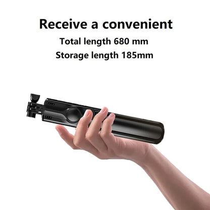 Wireless Bluetooth Selfie Stick Tripod – Foldable & Portable with Fill Light and Remote for iPhone & Android Phones