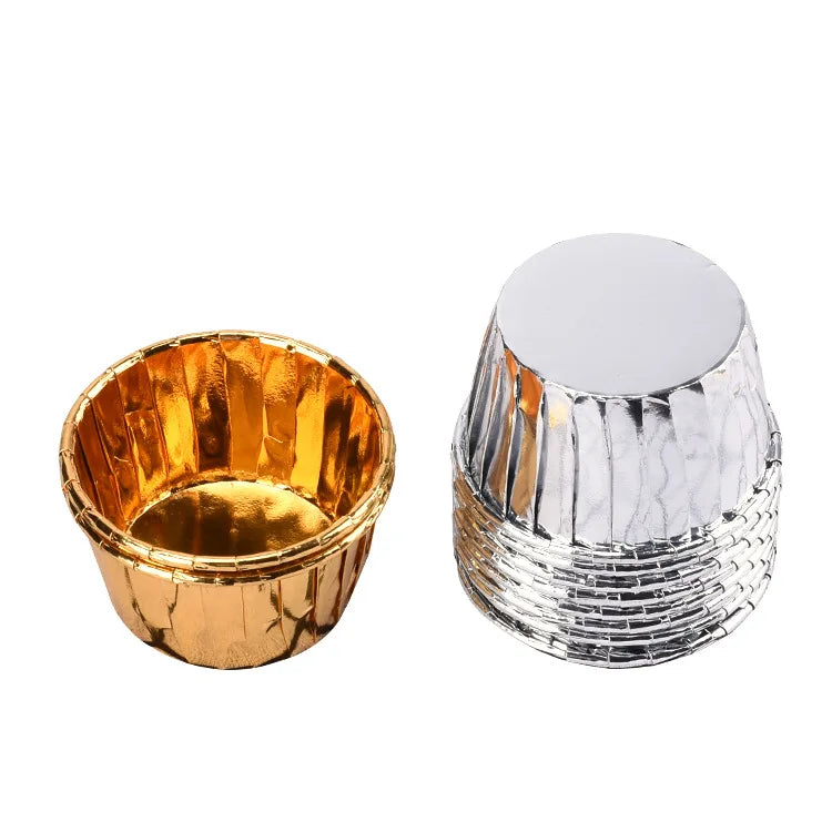 50pcs Newspaper Style Cupcake Liners: Middle Size Baking Cups for Wedding Party, Tulip Muffins, Oilproof Cake Wrappers