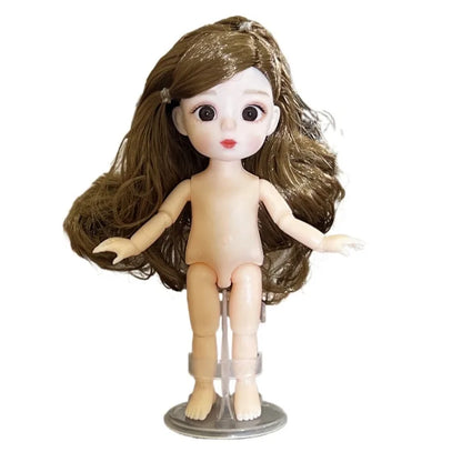 16CM Articulated Doll — 3D Simulation Eyes, 13-Joint Multi-Expression Little Girl Toy