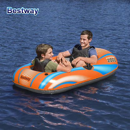 Bestway 61136/61140/61142/61146 Heavy-Duty Inflatable Kayak – 1-3 Person PVC Rafting Boat for Adventure & Thrilling Rides