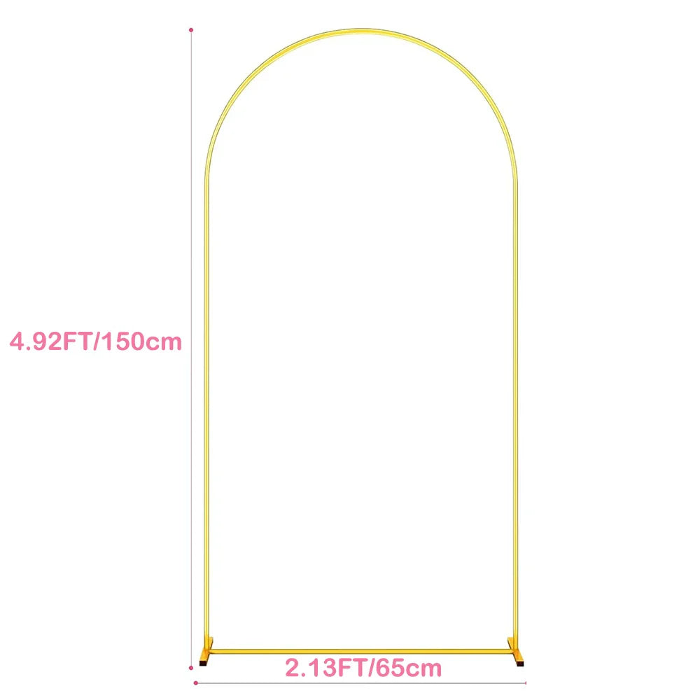 Metal Gold Wedding Arch Stand – 3.9FT/5.9FT/7.2FT Backdrop for Ceremony, Birthday & Baby Shower
