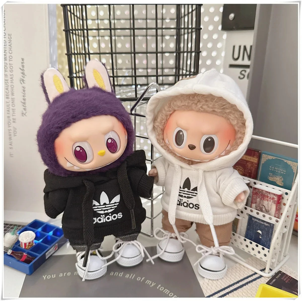 15/17cm Labubu V1 V2 Doll Clothing Set – Fashion Hoodie & Pants, Korean Idol Style DIY Accessories Toy Gift