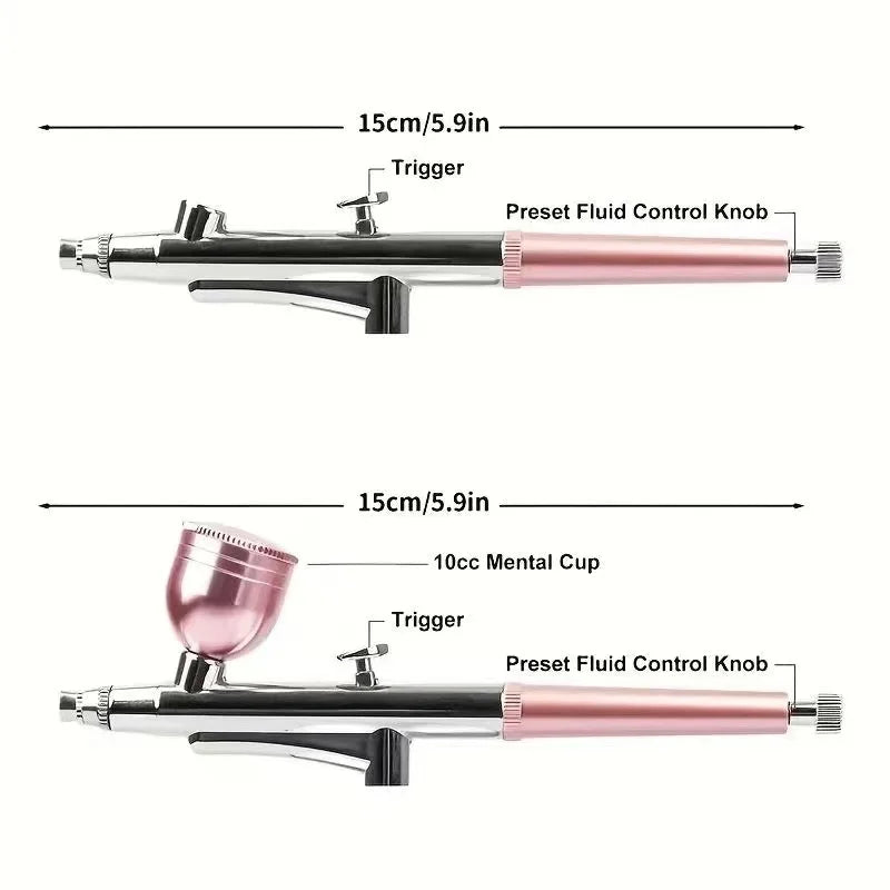 Portable Single-Action Airbrush Spray Gun — 0.3mm Nozzle Pen for Model, Cake, Nail, Car Painting & Beauty Inkjet