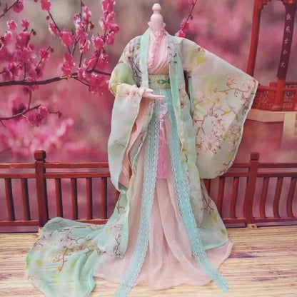 1/3 BJD Doll Hanfu Outfit – Ancient Style Long Skirt Fairy Dress for 60cm Princess Dolls, Accessories Only (No Doll)