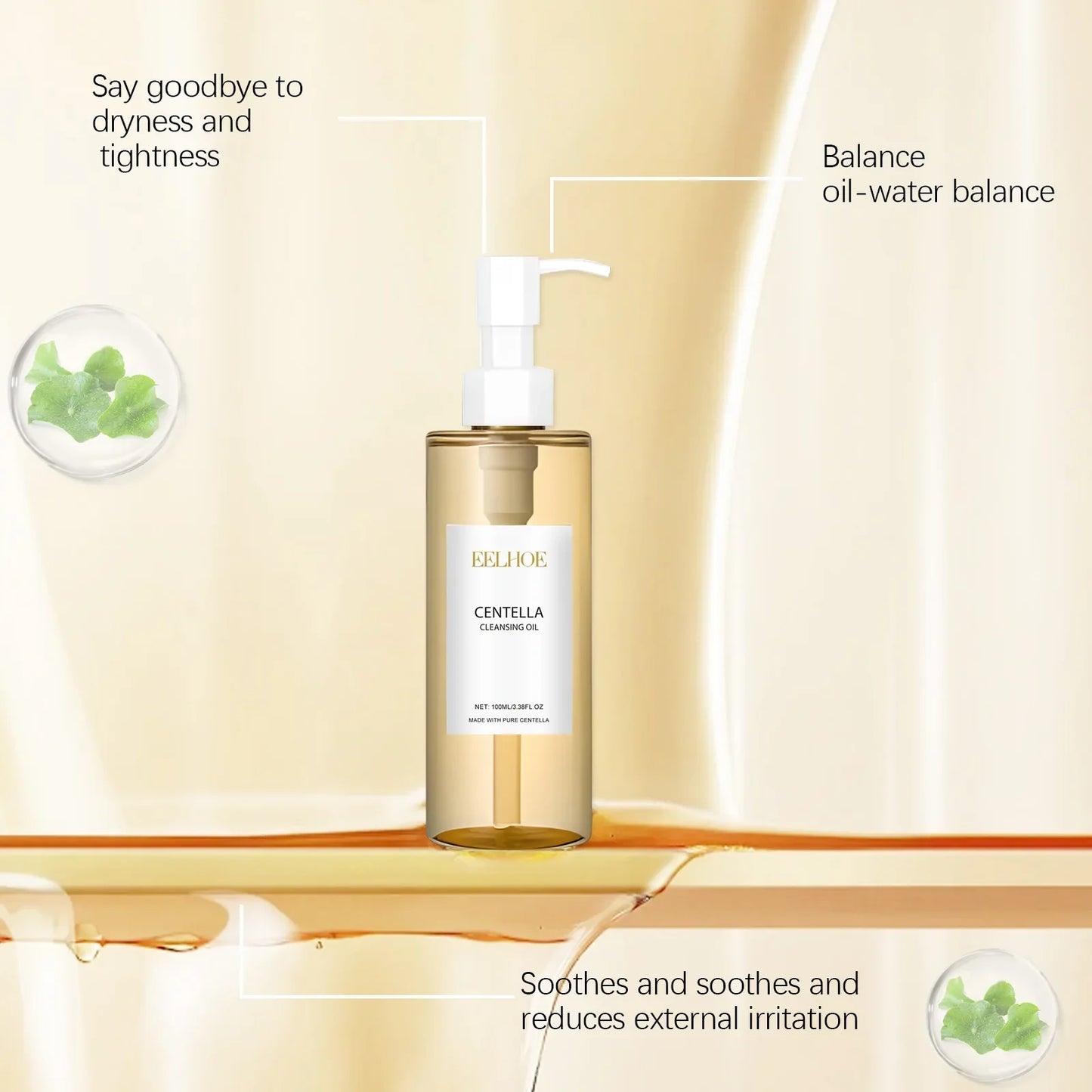 EELHOE Centella Cleansing Oil – Moisturizing Facial Makeup Remover for Sensitive Skin, Pore Shrinking & Deep Cleansing