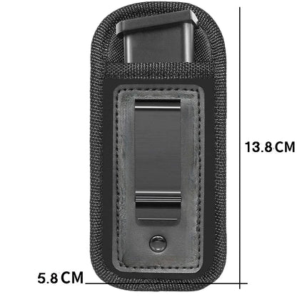 Single/Double Concealed Magazine Pouch – IWB Mag Holster for 9mm/.40/.45/.380/.357, Outdoor Waist Carry Case for Knife & Flashlight