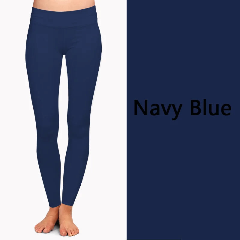 LETSFIND Women’s High Waist Full Leggings – Solid Colors, Black/Blue/Grey/Wine Red, High Elasticity & Comfort Fit