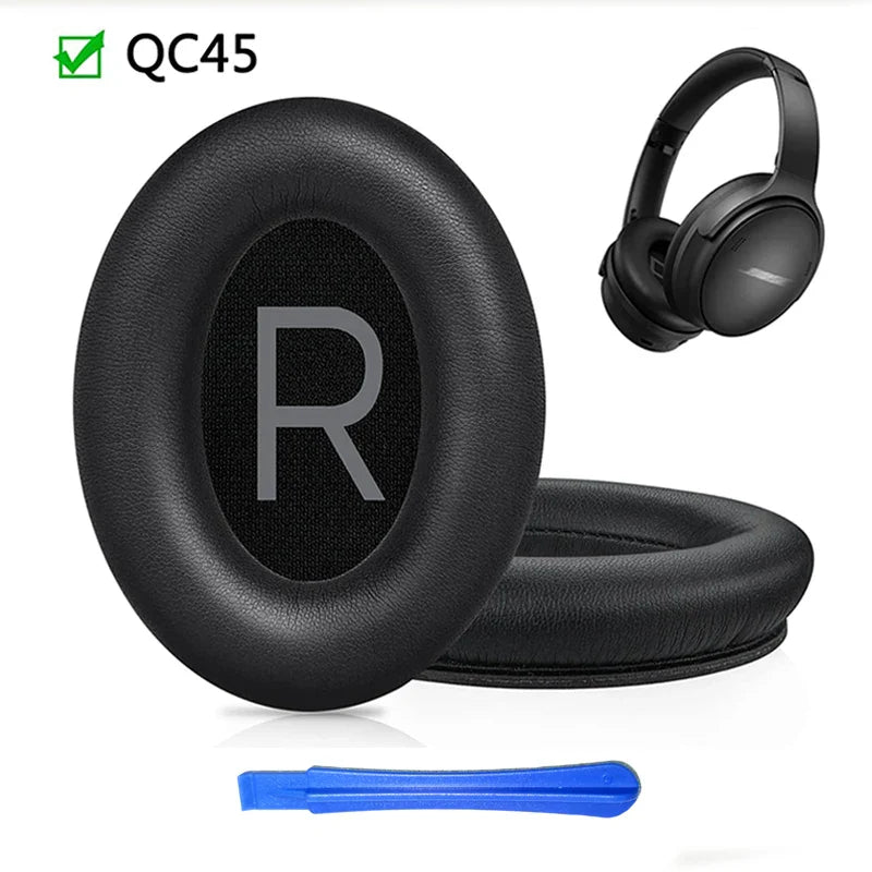 KUTOU Replacement Ear Pads for Bose QC45 – Soft Protein Leather Cushions for QuietComfort 45