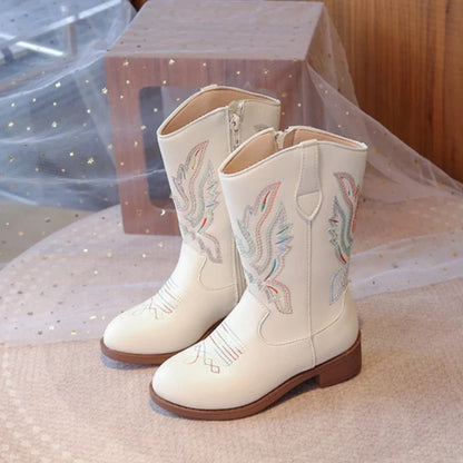 Children’s Western Embroidered Boots - Tall Fall & Winter Boots for Boys & Girls Ages 3–18