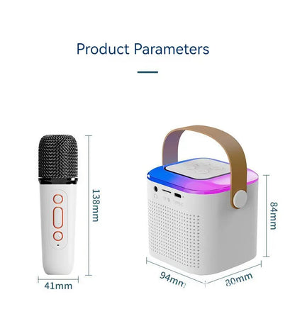 New Karaoke Machine - Portable Bluetooth Speaker System with Subwoofer, 1-2 Wireless Microphones, and Music Player for Adults and Kids!