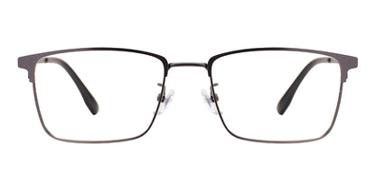 Comfortable Rectangular Men’s Business Glasses – Full Rim Browline Metal Frame for Optical Prescription Lenses
