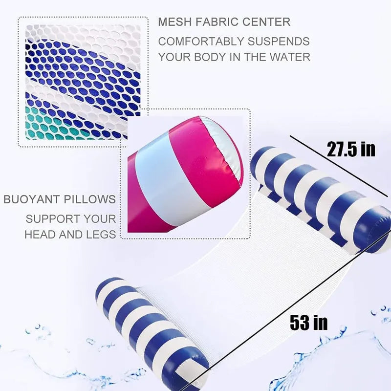 2024 New Water Hammock Recliner - Inflatable Floating Swimming Mattress for Sea, Pool Party Toy Lounge Bed