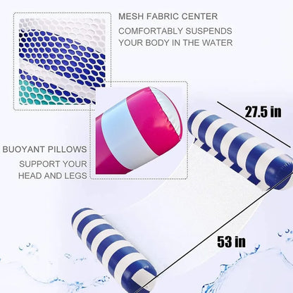 2024 New Water Hammock Recliner - Inflatable Floating Swimming Mattress for Sea, Pool Party Toy Lounge Bed