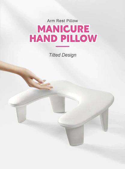 U-Shaped Nail Arm Rest Pillow with Detachable Brackets – Manicure Hand Rest for Nail Salon