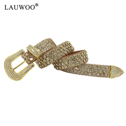 Luxury Rhinestone Belt – Diamond Crystal Studded Fashion Pin Buckle Belt for Women, Stylish Jeans Decoration