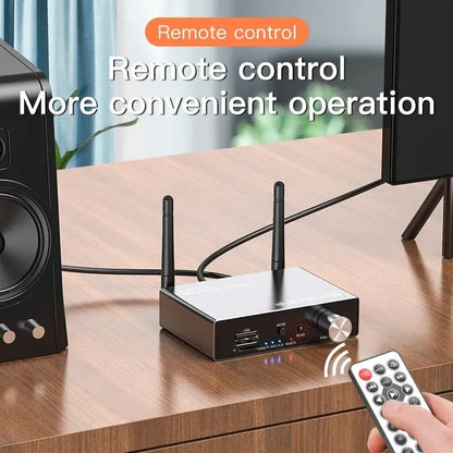 Bluetooth 5.3 Transmitter Receiver Stereo Low Latency AUX 3.5mm Optical Wireless Music Audio Adapter with Remote Control - for TV, PC