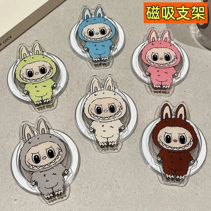 Labubu The Monsters Box — Magnetic Folding Phone Grip & Holder with Cute Cartoon Design for iPhone & Samsung