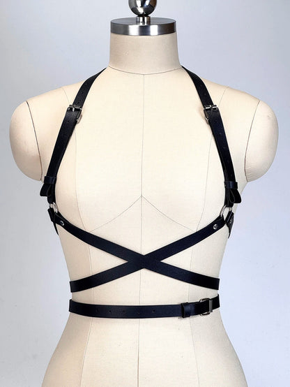 Women’s Punk Fashion Body Harness Belt, Gothic Street Style Waist Corset Suspenders Clothing Accessory