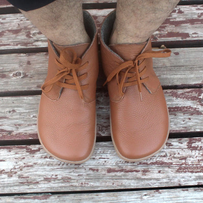Barefoot Leather Boots for Women & Men – Wool Lining, Zero Drop & Wider Toe Box for Comfort and Support