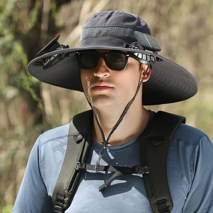 Solar Powered Fan Hat – Outdoor Camping & Fishing Sun Protection Cap with Portable Cooling Fan