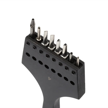 WUTA 3G Replaceable Leather Punch Heads – Diamond, Olive & Round Hole Pricking Irons for DIY Leathercraft