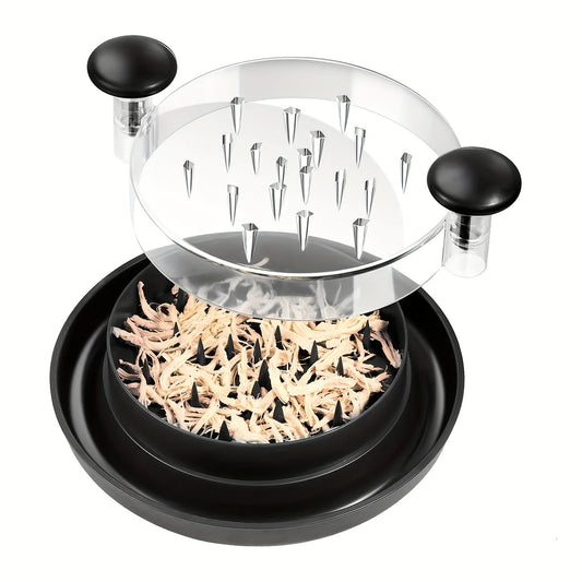 Upgraded Chicken Shredder with Transparent Cover - Large, Anti-Slip Rotating Chopping Tool for Chicken, Beef, Cabbage, and Vegetables