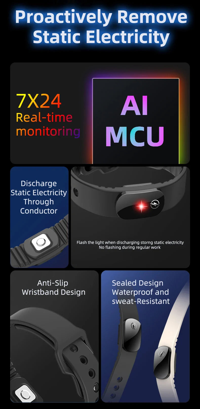 M12-SE Wireless Anti-Static Car Bracelet – Human Body Static Eliminator Wristband for Men & Women Accessories