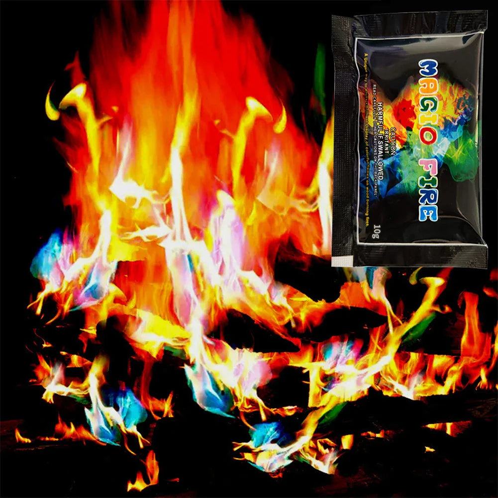 Magical Fire Color Changer - Party Flames Packets, Glowing Fire Pit and Bonfire Colorant, Vibrant Flame Powder for Campfires and Outdoor Celebrations