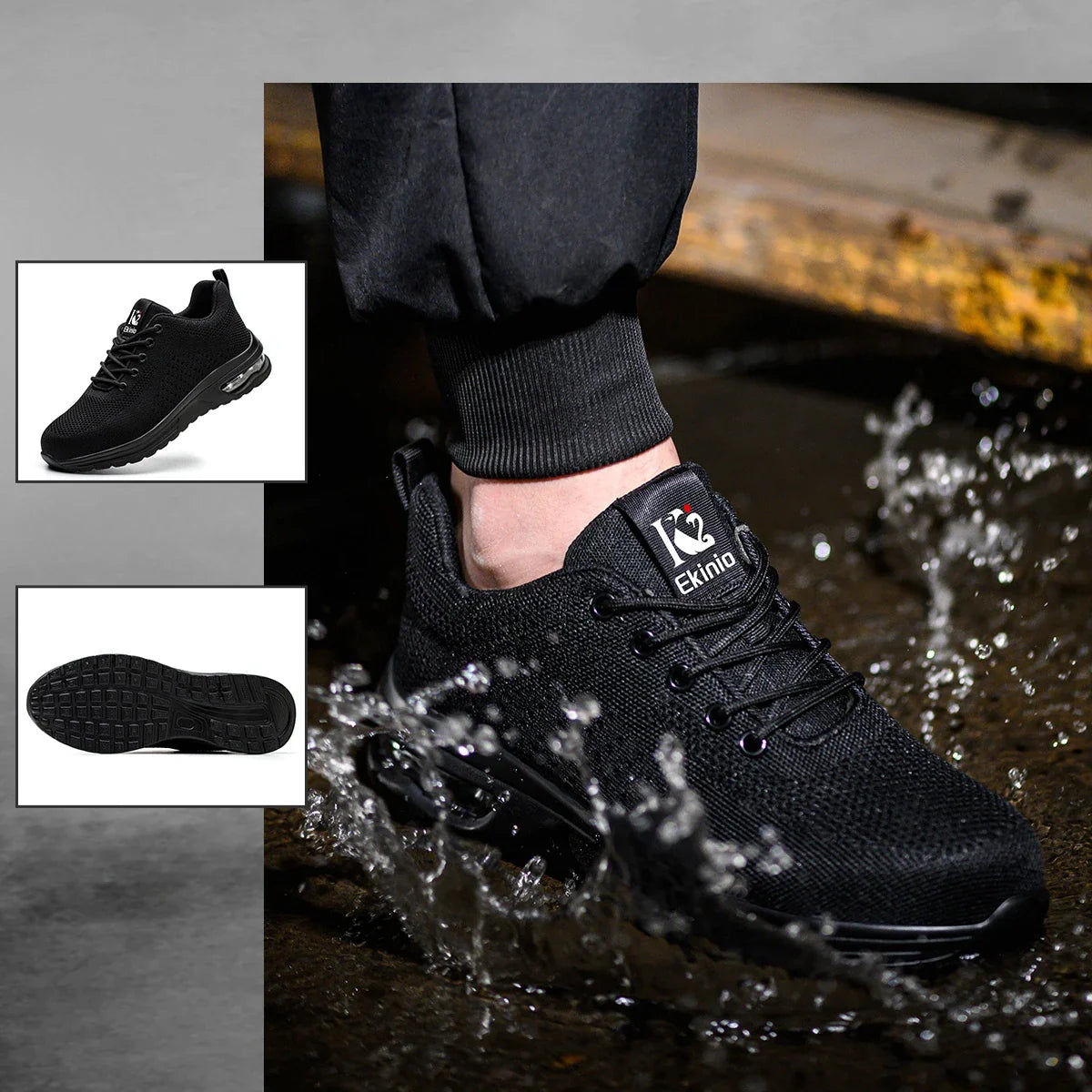 Air Cushion Work Safety Shoes – Breathable Steel Toe Sneakers for Men & Women, Anti-Puncture Protective Footwear
