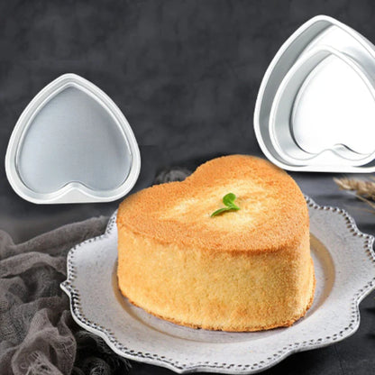 Aluminum Alloy Heart-Shaped Cake Molds with Removable Bottom - 3/4/5/6/7/8/10 Inch Baking Mould Tool for Cakes, Muffins, Bread, and Cheese