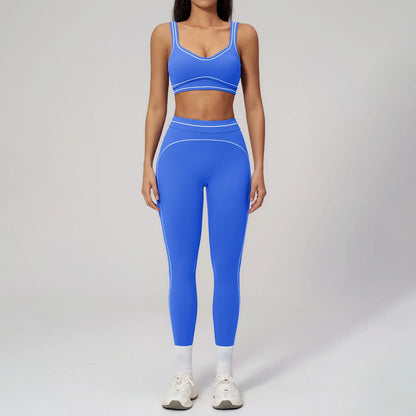 Women’s 2-Piece Fitness Yoga Set, Gym Running Tracksuit, Push-Up Sportswear Leggings, Athletic Workout Outfit