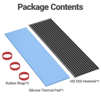 JEYI M.2 SSD Heatsink - Aluminum NVMe 2280 Radiator with Silicone Thermal Pad for PS5, Laptop & Desktop