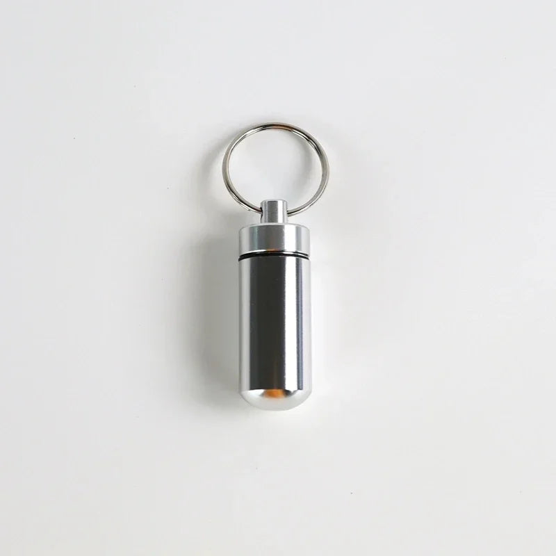 Mini Portable Pill Box – Waterproof Aluminum Case for Tablets, Vitamins, Fish Oils & Medicine Storage