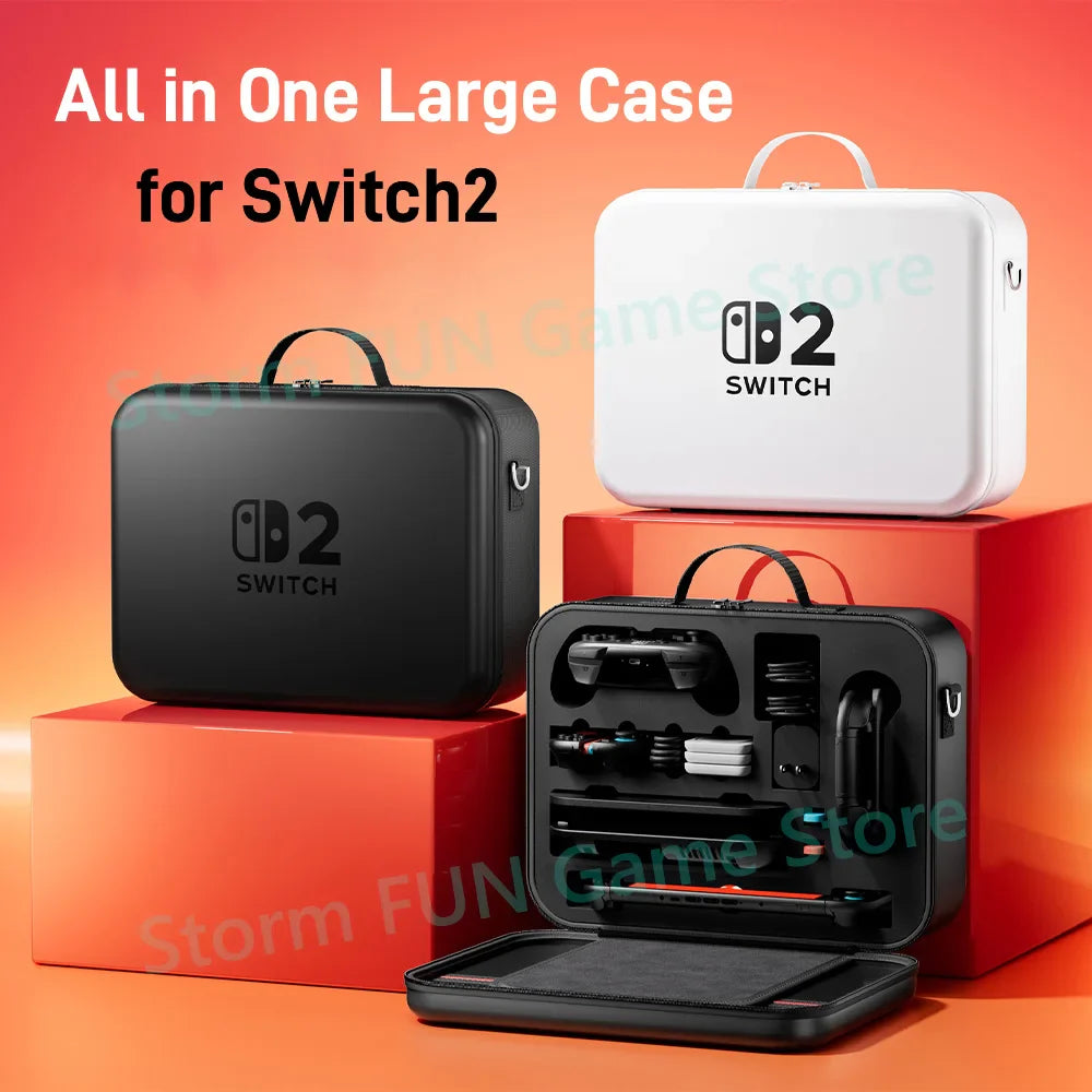 All-in-One 2025 Switch 2 Large Storage Case – Waterproof EVA Hard Carrying Bag for Mario Accessories