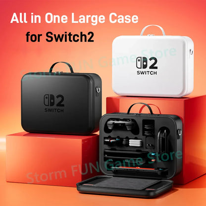All-in-One 2025 Switch 2 Large Storage Case – Waterproof EVA Hard Carrying Bag for Mario Accessories