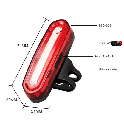 USB Rechargeable LED Bike Tail Light – Bright Rear Warning Lamp for Mountain & Road Cycling