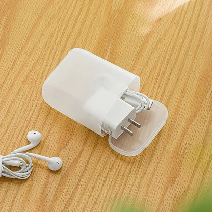 Desktop Data Cable Storage Box with Dustproof Cover - Transparent Container for Mobile Phone Chargers, Cable Wire Organization in Office or Home