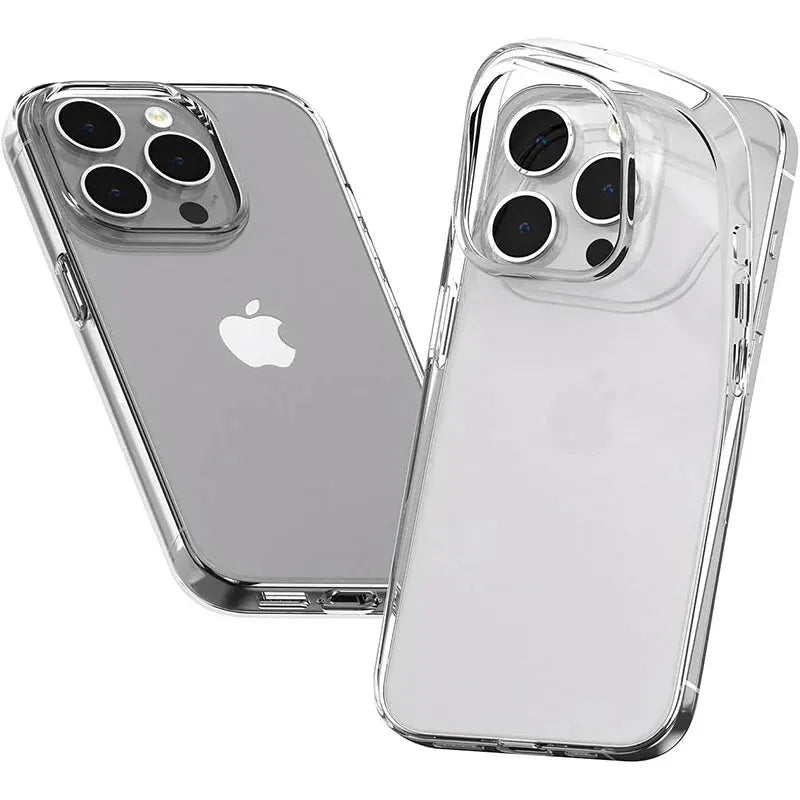 Clear Silicone iPhone Case - Ultra-Thin Soft Protective Cover for iPhone 11, 12, 13, 14 & 15 Series