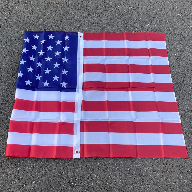 150x90cm Double-Sided USA Flag Banner – High-Quality Polyester with Grommets, American Flag